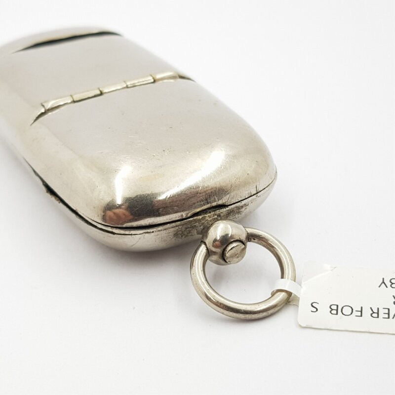 Vintage Sterling Silver Fob Sovereign Coin & Matches Holder (a/f) #11235