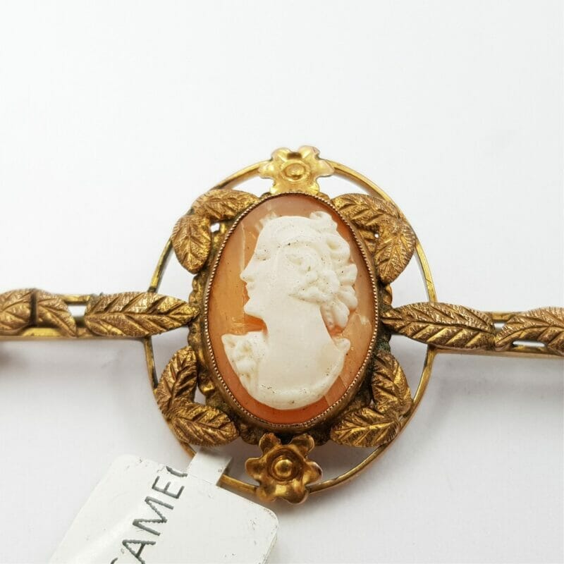 9ct Yellow Gold Art Nouveau Cameo Brooch #14184