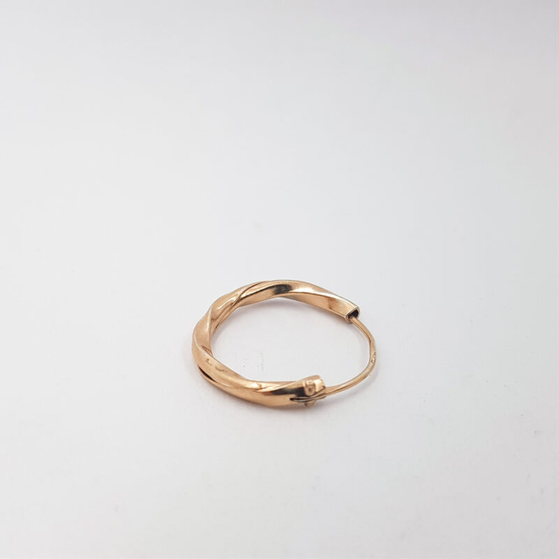 9ct Yellow Gold Twist Hoop Earring #55389