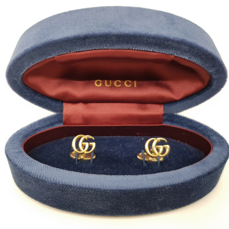 Gucci 18ct GG Yellow Gold Running Cufflinks in Box 750 #55640