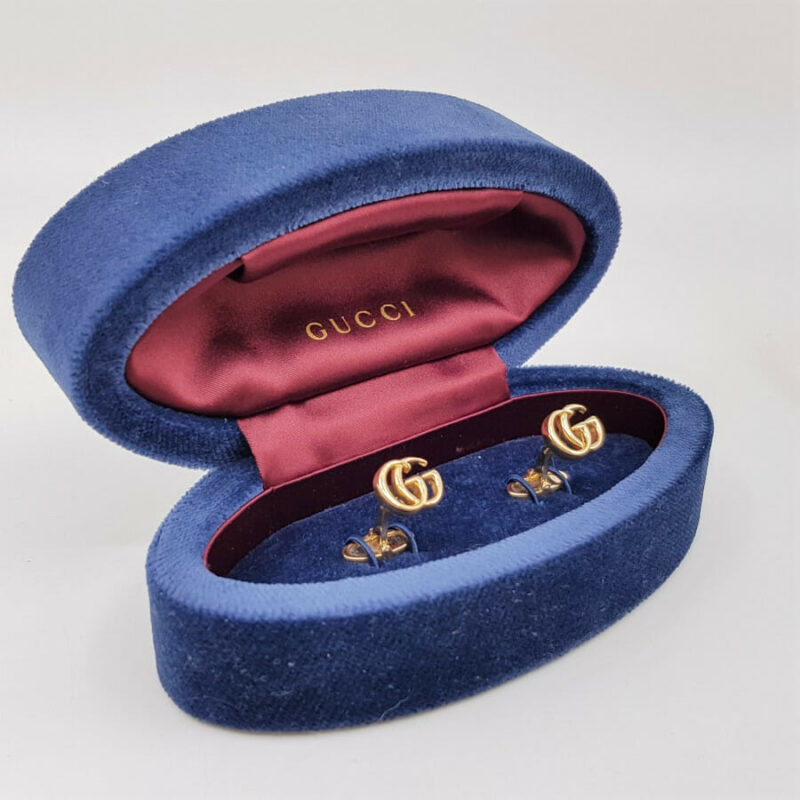 Gucci 18ct GG Yellow Gold Running Cufflinks in Box 750 #55640