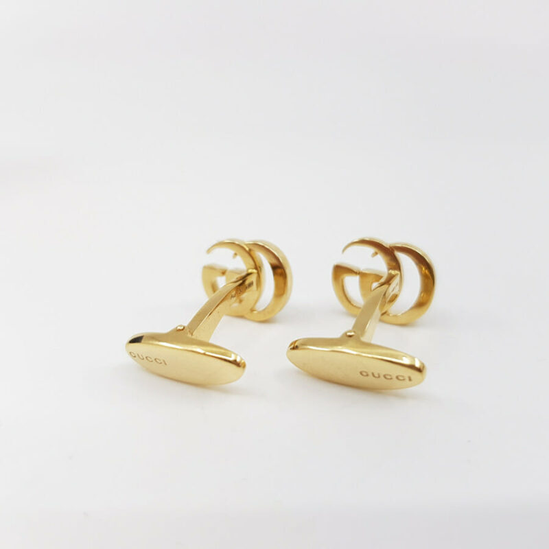 Gucci 18ct GG Yellow Gold Running Cufflinks in Box 750 #55640