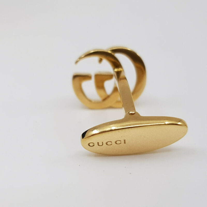 Gucci 18ct GG Yellow Gold Running Cufflinks in Box 750 #55640