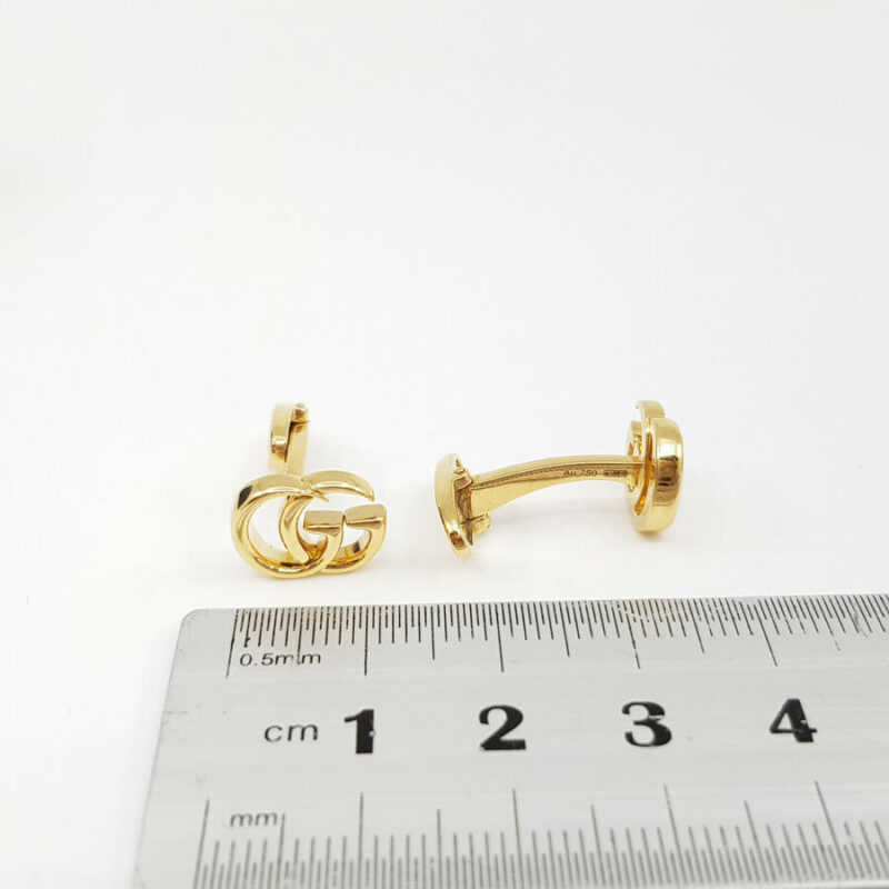 Gucci 18ct GG Yellow Gold Running Cufflinks in Box 750 #55640