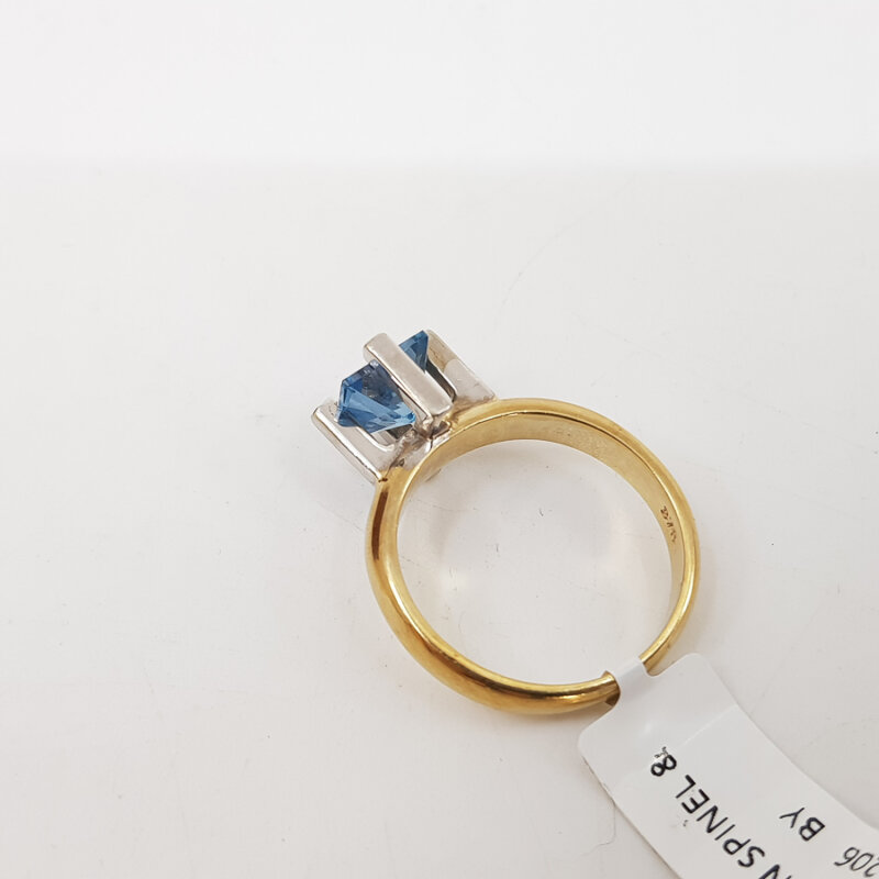 9ct Yellow Gold Spinel CZ Cocktail Ring Size O #54999
