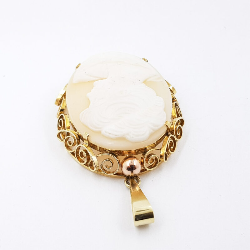 14ct Yellow Gold Cameo Pendant #17097