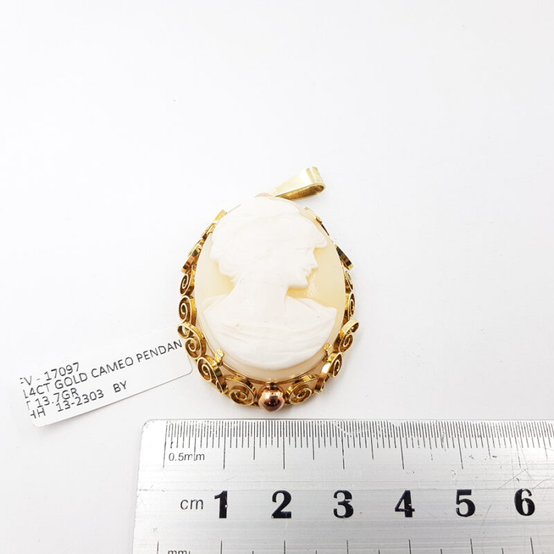 14ct Yellow Gold Cameo Pendant #17097