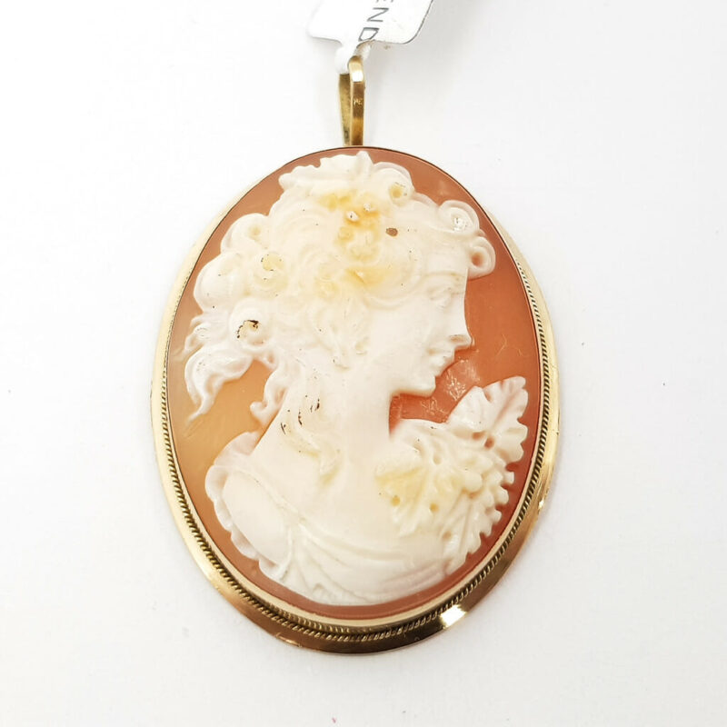 Vintage 18ct Yellow Gold Cameo Pendant 750 #55414