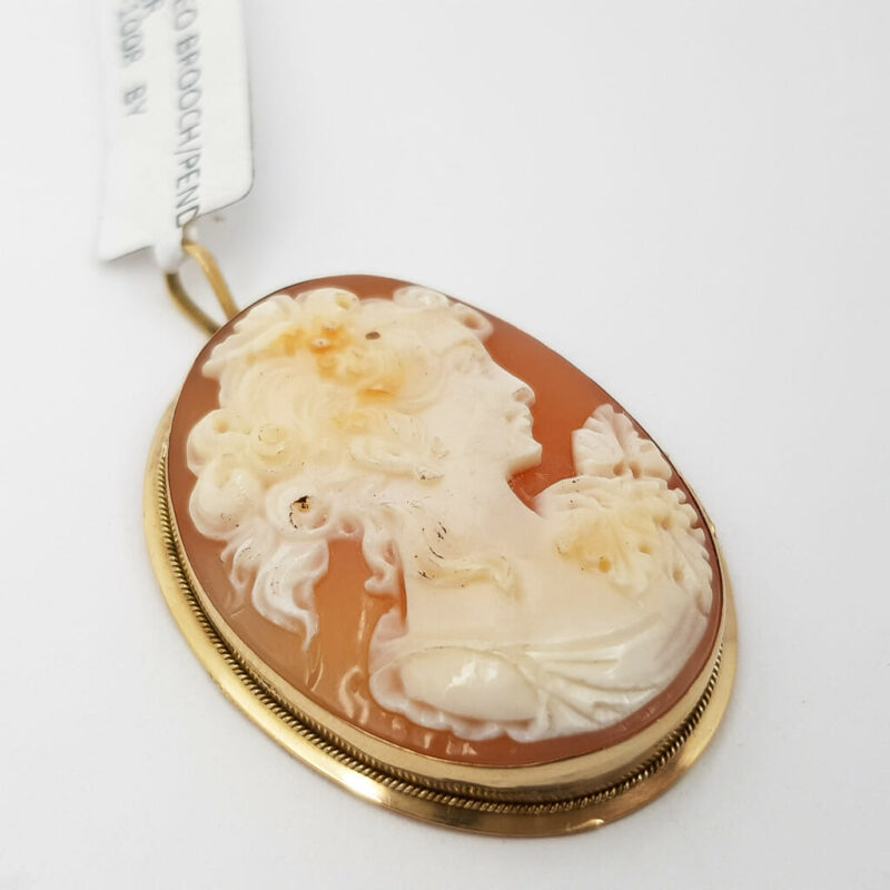 Vintage 18ct Yellow Gold Cameo Pendant 750 #55414