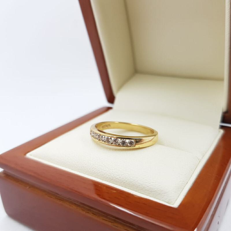 18ct Yellow Gold Diamond Eternity Ring Size N #56537