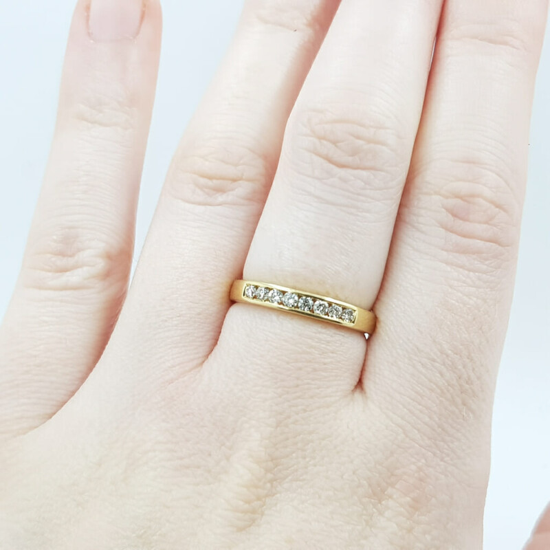 18ct Yellow Gold Diamond Eternity Ring Size N #56537