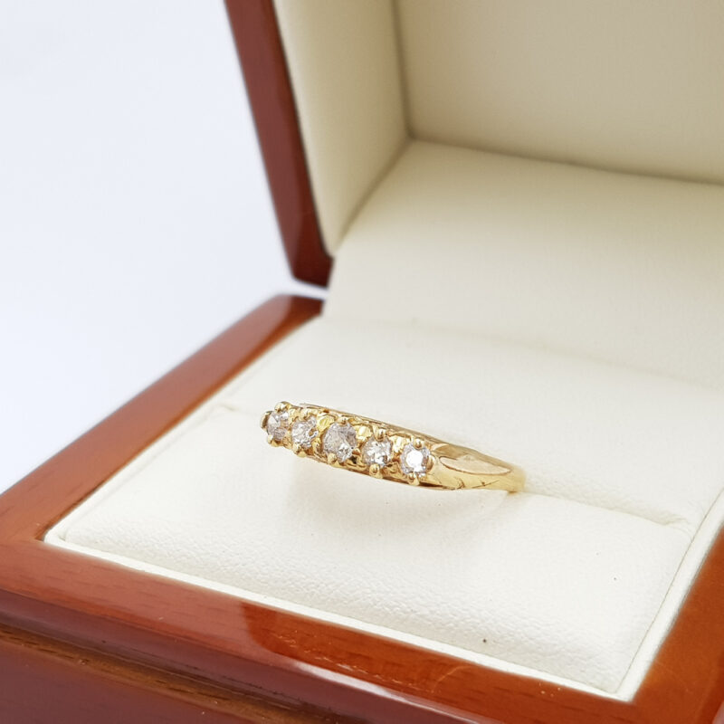 18ct Yellow Gold 0.50ct TDW Diamond Vintage Style Ring Val $2350 Size N #1809428