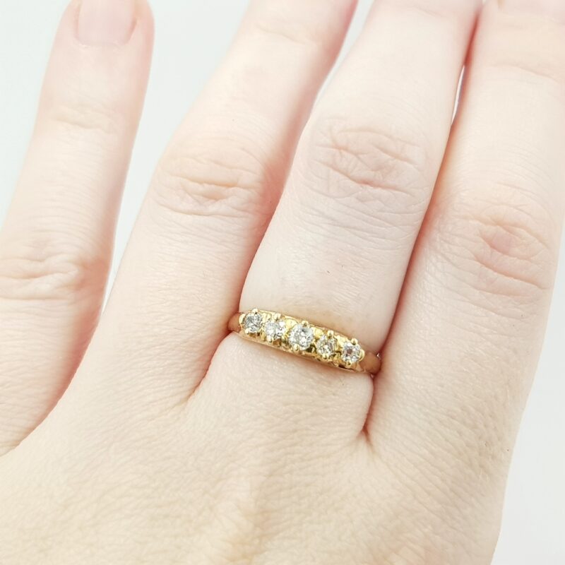 18ct Yellow Gold 0.50ct TDW Diamond Vintage Style Ring Val $2350 Size N #1809428