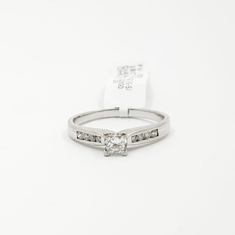 18ct White Gold 0.48ct Diamond Engagement Ring Val $3900 Size T #53959