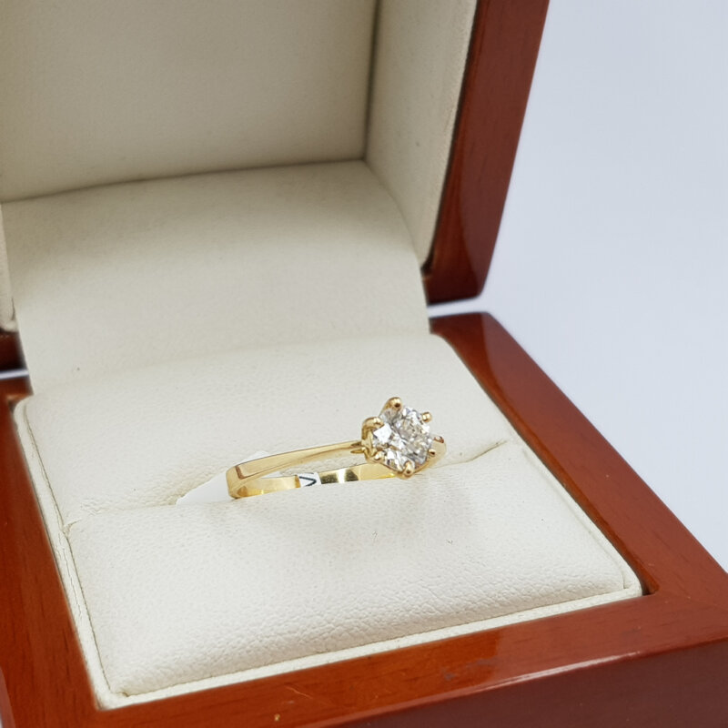 18ct Yellow Gold Solitaire 0.50ct Diamond Engagement Ring Size L 1/2 #55438