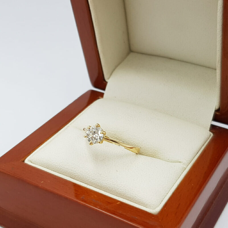 18ct Yellow Gold Solitaire 0.50ct Diamond Engagement Ring Size L 1/2 #55438 - Image 5