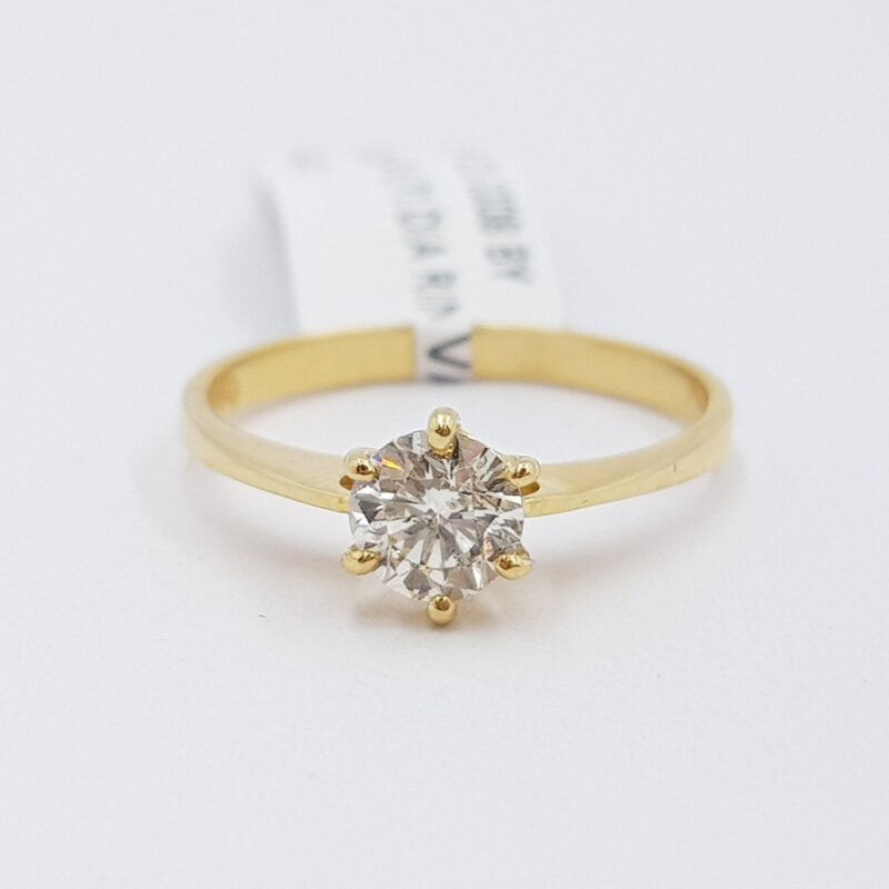 18ct Yellow Gold Solitaire 0.50ct Diamond Engagement Ring Size L 1/2 #55438
