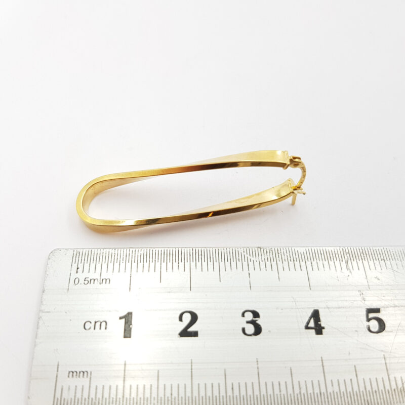 9ct Yellow Gold Elongated Oval Hoop Single Earring #57629