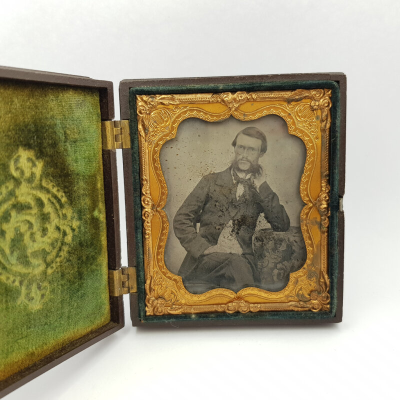 Antique C.1857 Daguerreotype Photo Union Case - Littlefield Parsons & Co (Civil War Era) #59392