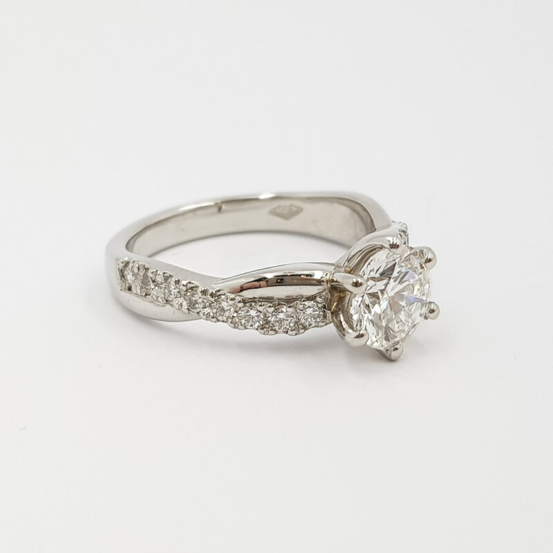 Platinum 1.01ct(+.32) Diamond Engagement Ring Size K 1/2 Val $18000 & ADGL Cert #59083