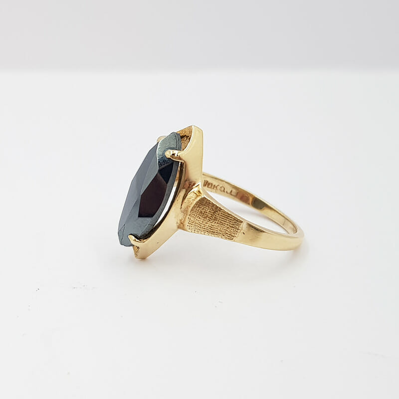 10ct Yellow Gold Marquise Hematite Stone Ring Size K 1/2 #59191 10ct Yellow Gold Marquise Hematite Stone Ring Size K 1/2 #59191 - Image 7