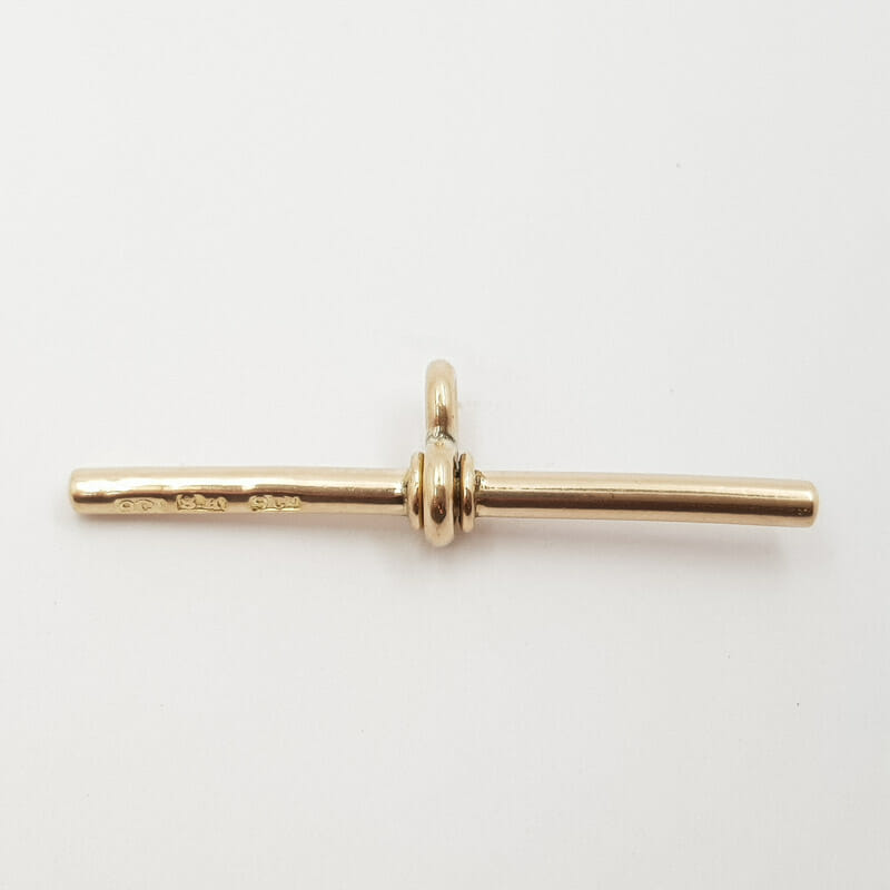 Antique Vintage 9ct Yellow Gold Swivel T-Bar Pendant 38mm Hallmarked #59567 Antique Vintage 9ct Yellow Gold Swivel T-Bar Pendant 38mm Hallmarked #59567
