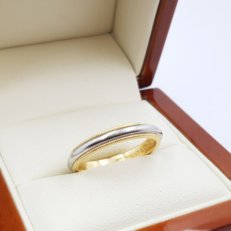 Tiffany & Co. Yellow Gold & Platinum Ring RRP $2100 #59674