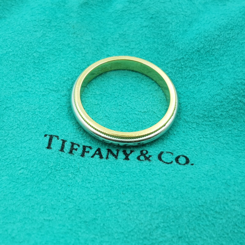 Tiffany & Co. Yellow Gold & Platinum Ring RRP $2100 #59674