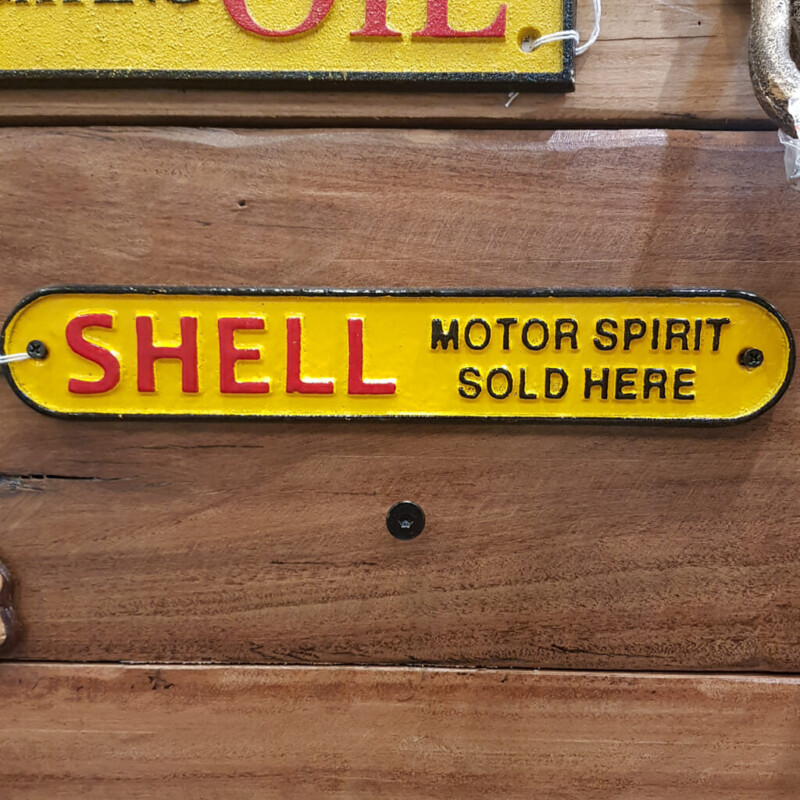 Shell Motor Spirit Oil Sold Here Cast Iron Plaque Sign Vintage Style #59129