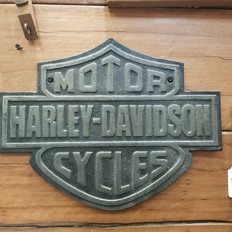 Large Harley Davidson Motorcycles Cast Iron Sign Black Plaque #59625