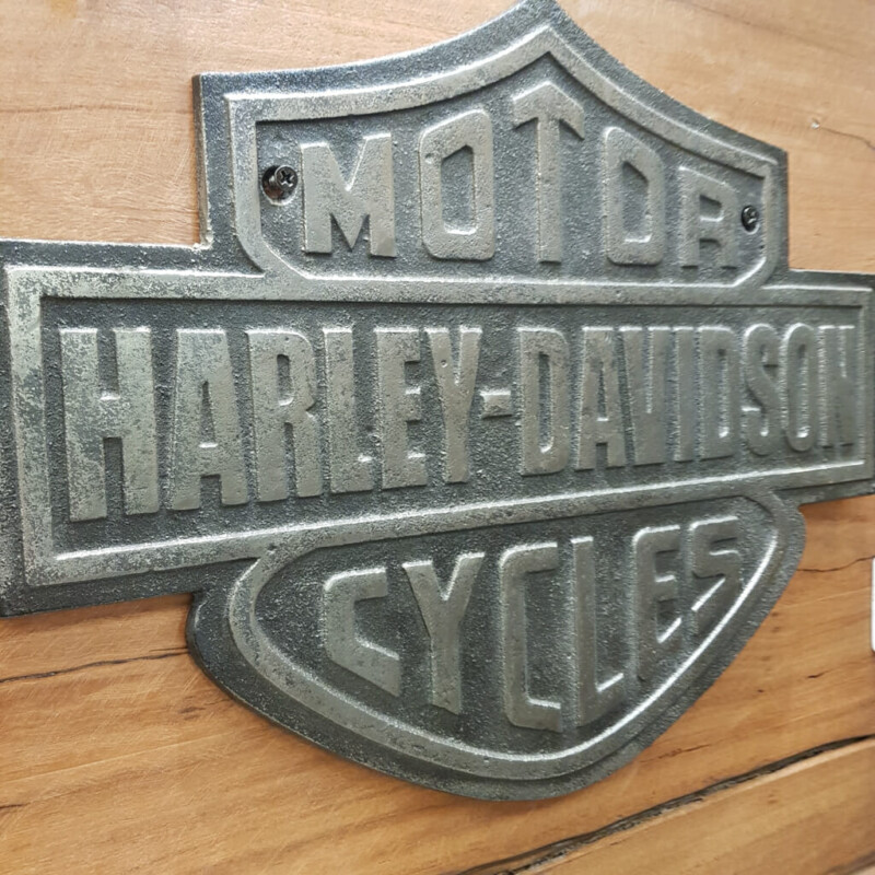 Large Harley Davidson Motorcycles Cast Iron Sign Black Plaque #59625