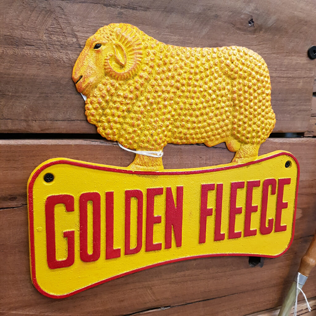 Golden Fleece Ram Sign Cast Iron Sign Plaque 29cm #59164 - Monty's