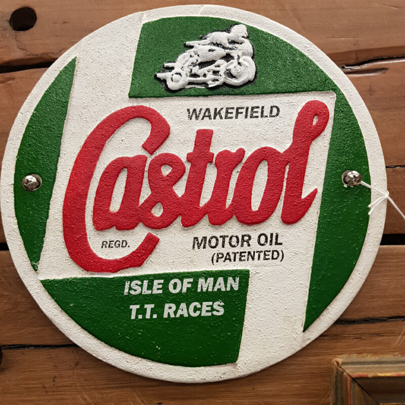 Castrol Motor Oil Wakefield Isle Of Man Cast Iron Plaque Garage Sign #59146