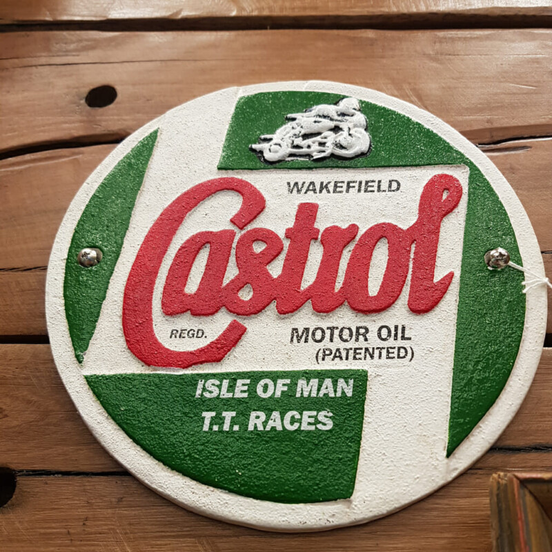 Castrol Motor Oil Wakefield Isle Of Man Cast Iron Plaque Garage Sign #59146