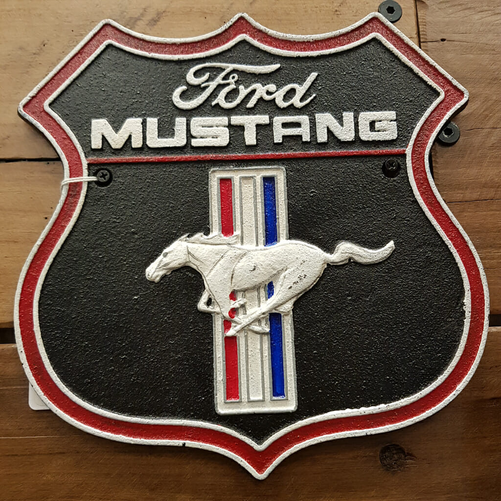 Ford Mustang Badge Cast Iron Plaque Sign for Garage 24cm #59122 Ford Mustang Badge Cast Iron Plaque Sign for Garage 24cm #59122 - Image 3