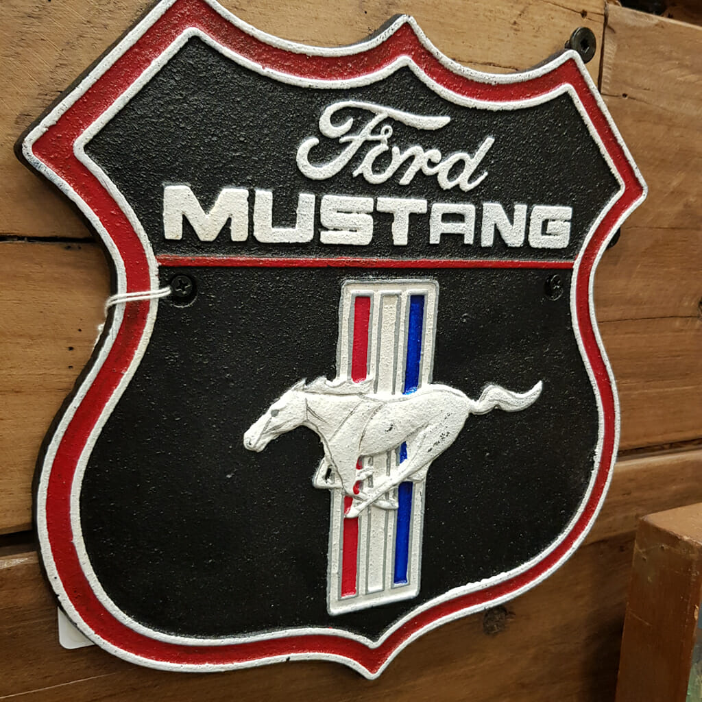 Ford Mustang Badge Cast Iron Plaque Sign for Garage 24cm #59122 Ford Mustang Badge Cast Iron Plaque Sign for Garage 24cm #59122 - Image 4