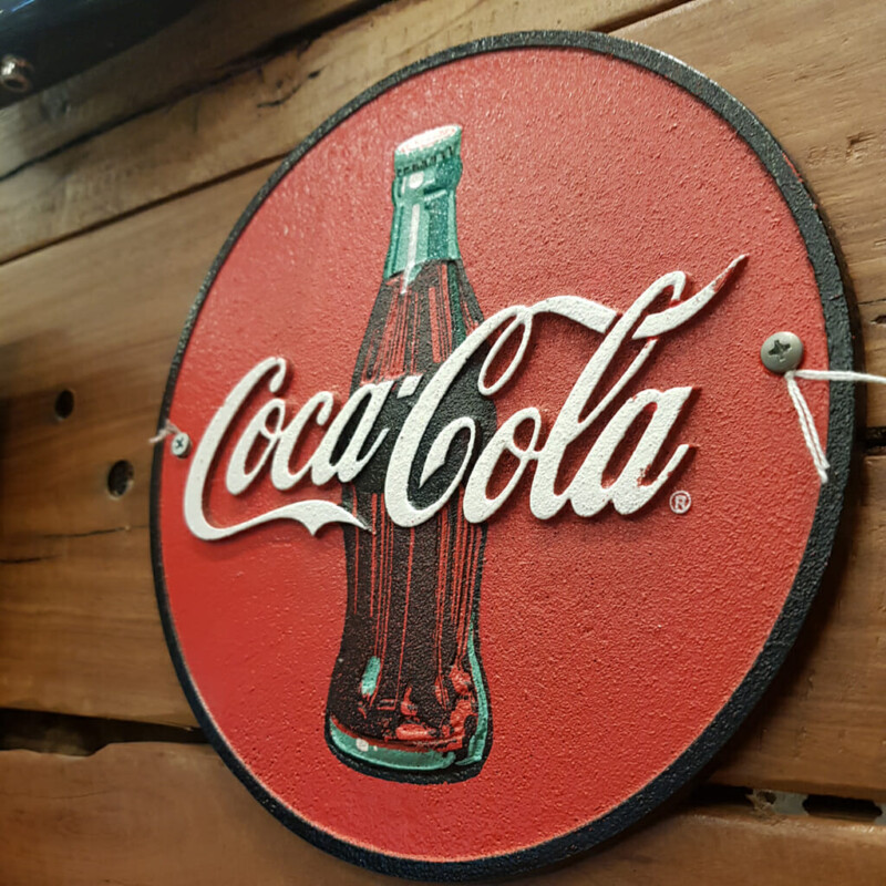 Coca-Cola Coke Round Advertising Cast Iron Sign / Plaque #59136