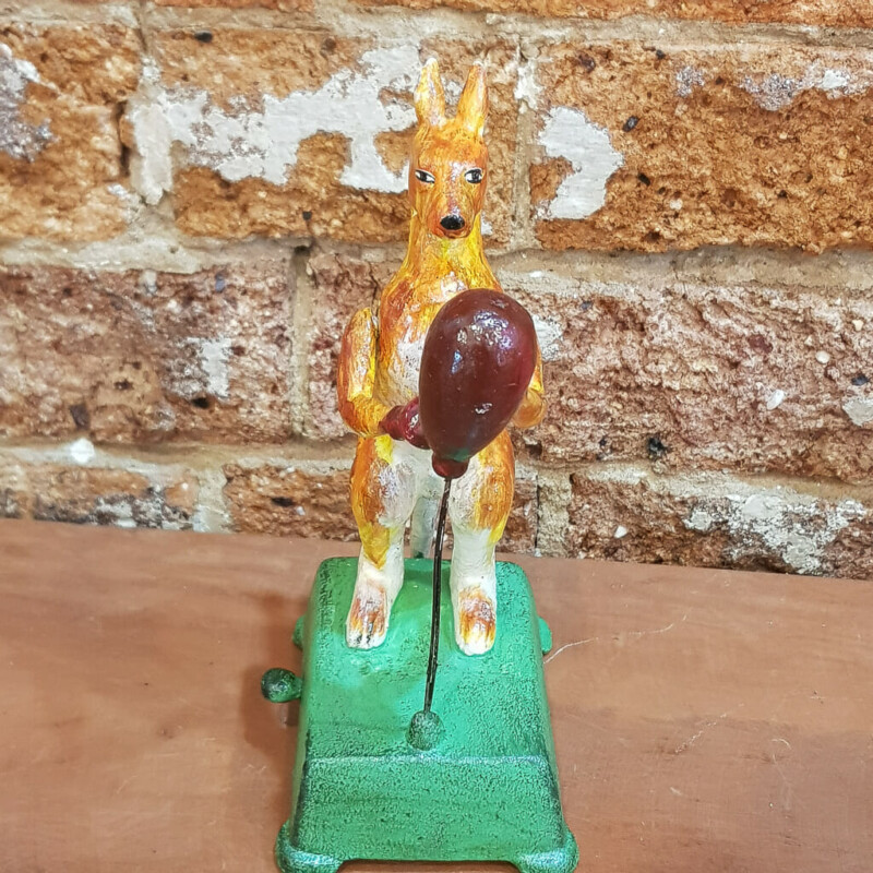 Australian Boxing Kangaroo Cast Iron Figurine (Moving Hands) 20cm #59624