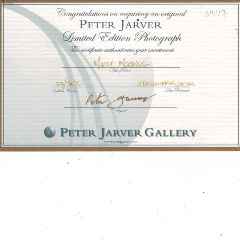Peter Jarver Photograph - Misty Morning Limited Edition 23/300 + COA RRP $1900 #31417