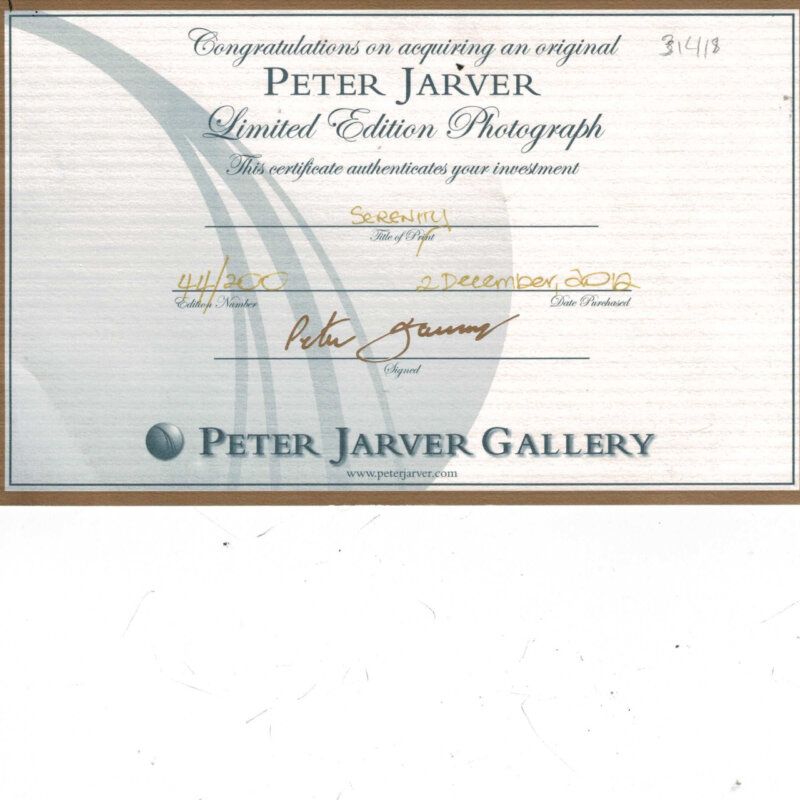 Peter Jarver Photograph - Serenity Limited Edition 44/200 + Coa RRP $16800 #31418