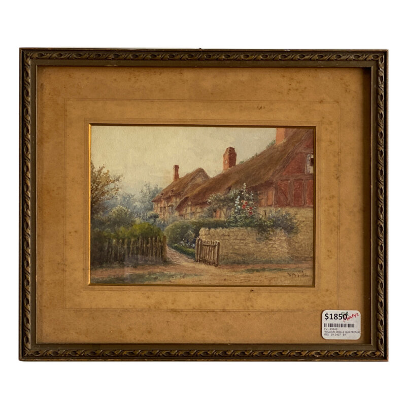 William Wells Quatremain Watercolour Painting Anne Hathaway's Cottage C1918 #49243