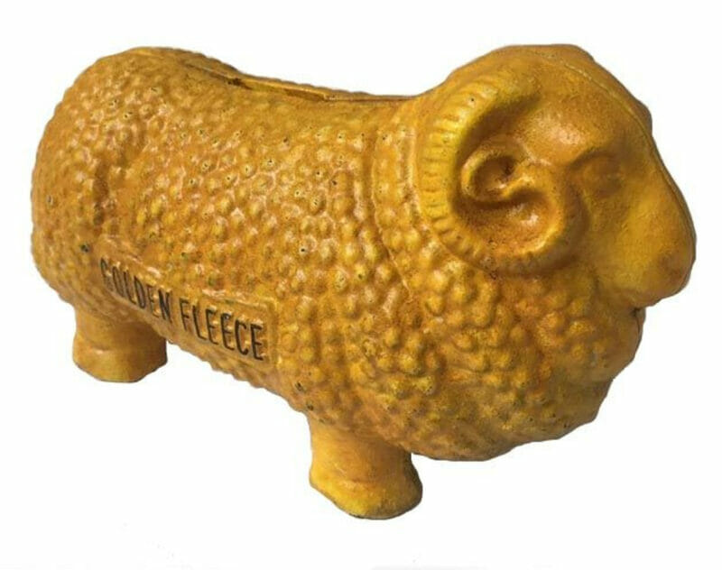 Golden Fleece Ram Money Bank Made from Cast Iron 23cm #59622