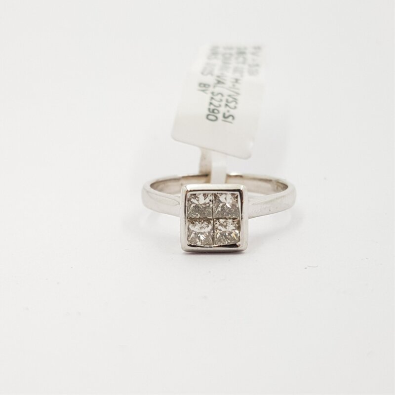 18ct White Gold 0.60ct Princess Cut Diamond Ring Size K 1/2 Val $2290 #51534