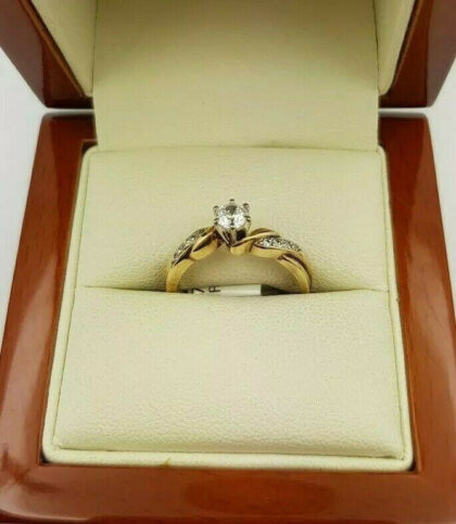 9CT/9K Yellow Gold Cubic Zirconia Ring Size L1/2 2.9gr #A504730