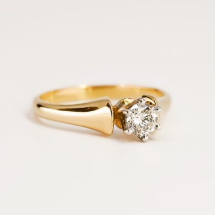 Vintage 18ct Yellow Gold Diamond Solitaire Engagement Ring 0.40ct