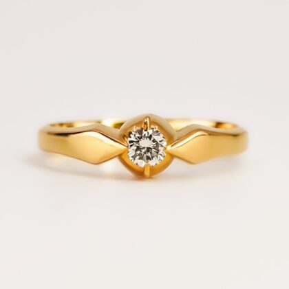 22ct Yellow Gold Diamond Solitaire Ring 0.30ct - Size R #29134