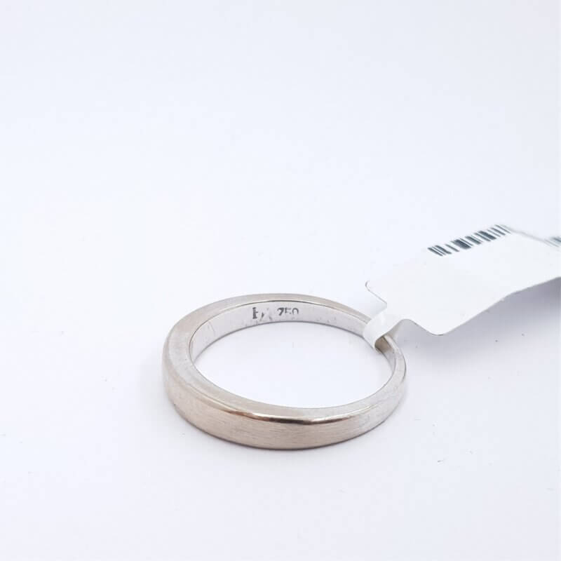 18ct White Gold Plain Ring Band Size L #f8093843