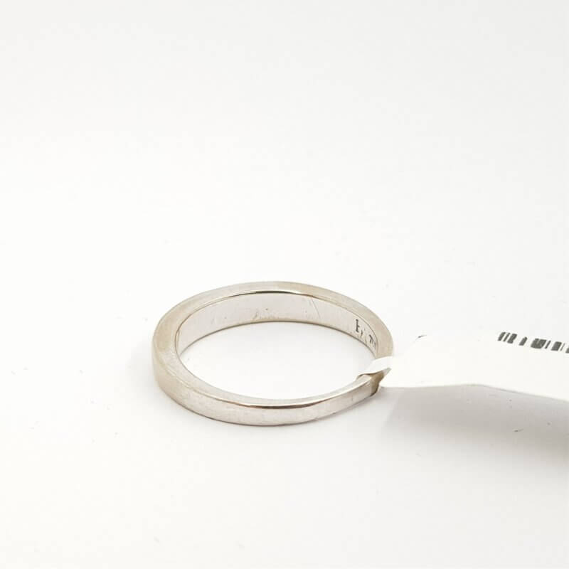 18ct White Gold Plain Ring Band Size L #f8093843