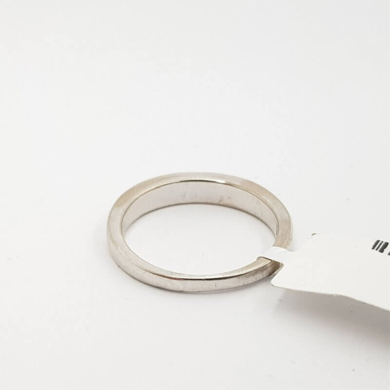 18ct White Gold Plain Ring Band Size L #f8093843