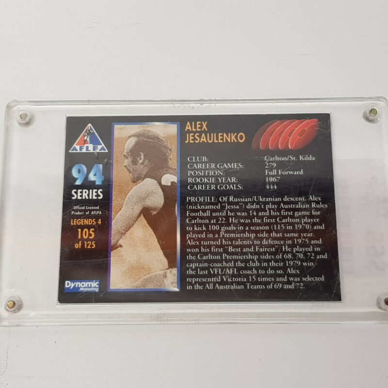 Alex Jesaulenko Signed AFLPA Card Dynamic Marketing #49578